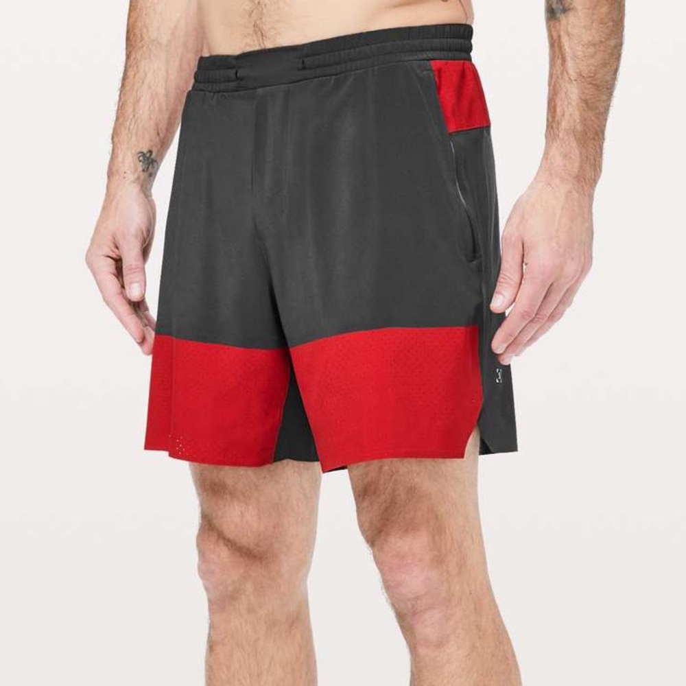 Lululemon Switch Up Short 7” Obsidian Dark Red Gray Athletic Running Men’s Large